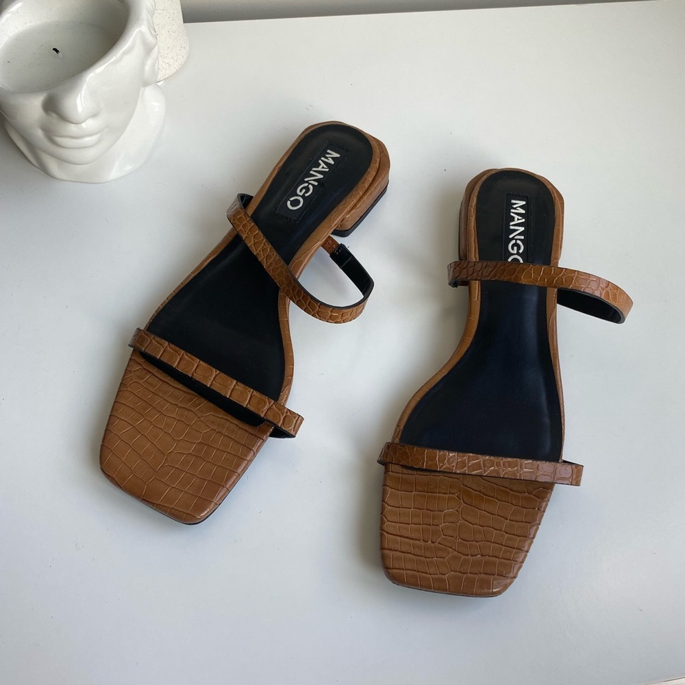 MANGO brown striped sandals - US 9